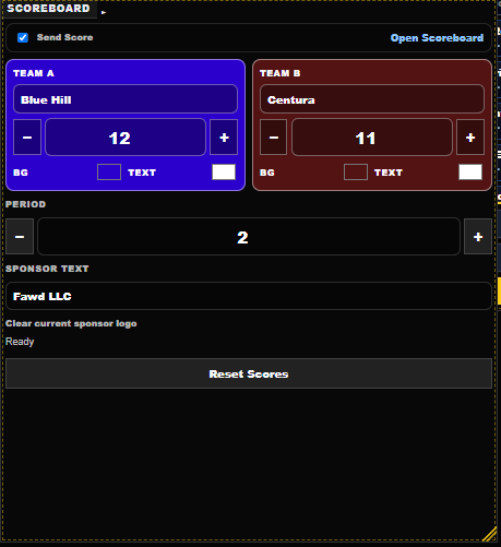 FAWD LLC Automation live scoreboard